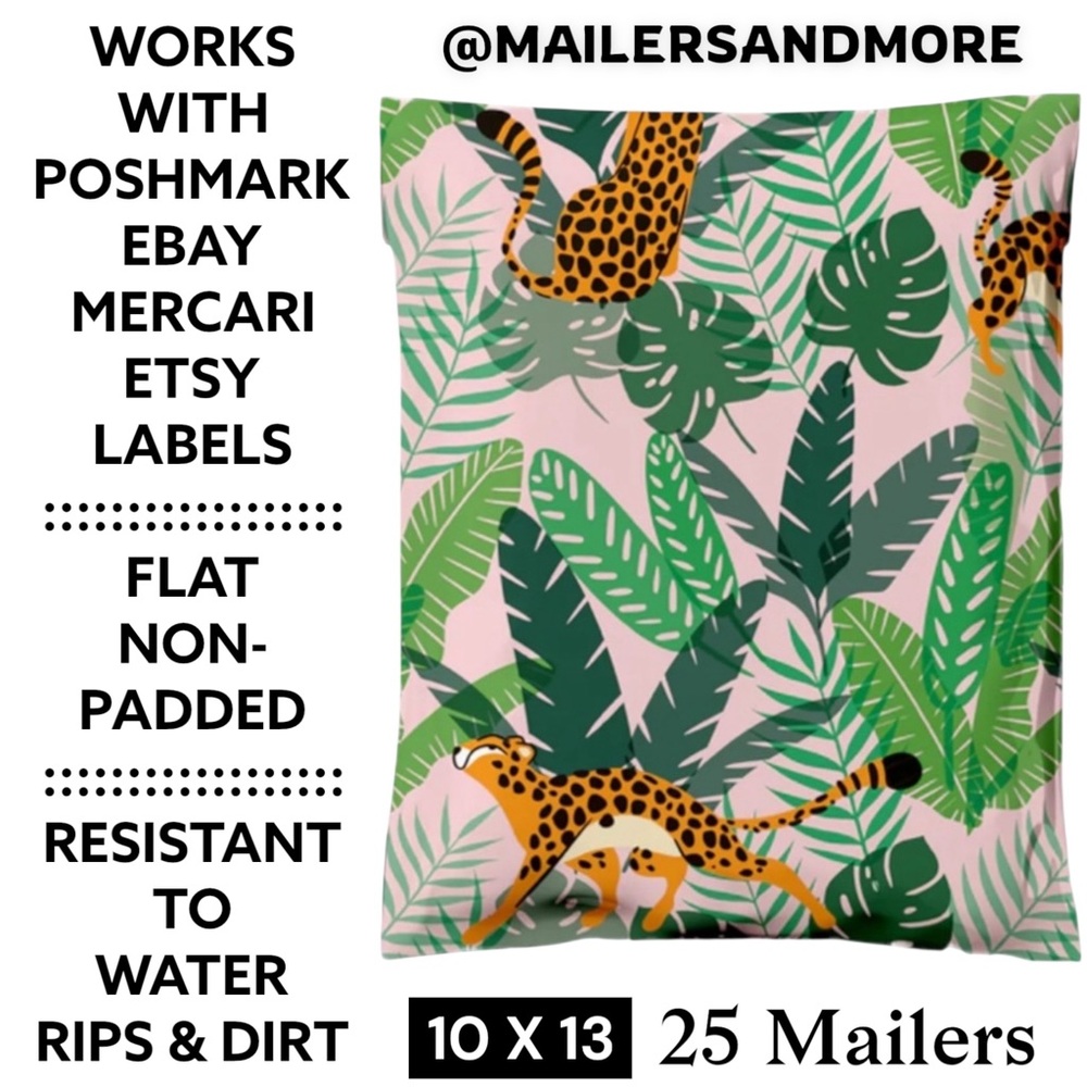 25 10X13 Poly Mailers, Cheetahs, Shipping Envelopes PRICE IS FIRM - Picture 2 of 9